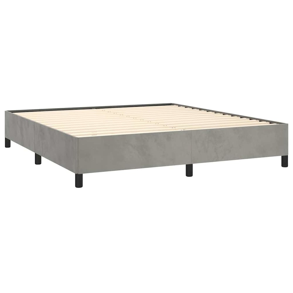 Bed Frame Light Gray. Picture 6