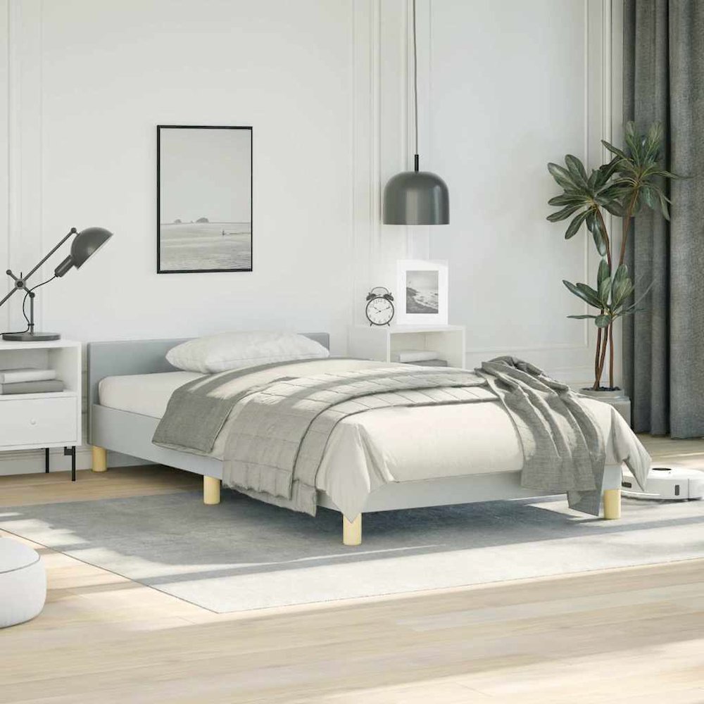 Bed Frame With Headboard Light grey. Picture 3