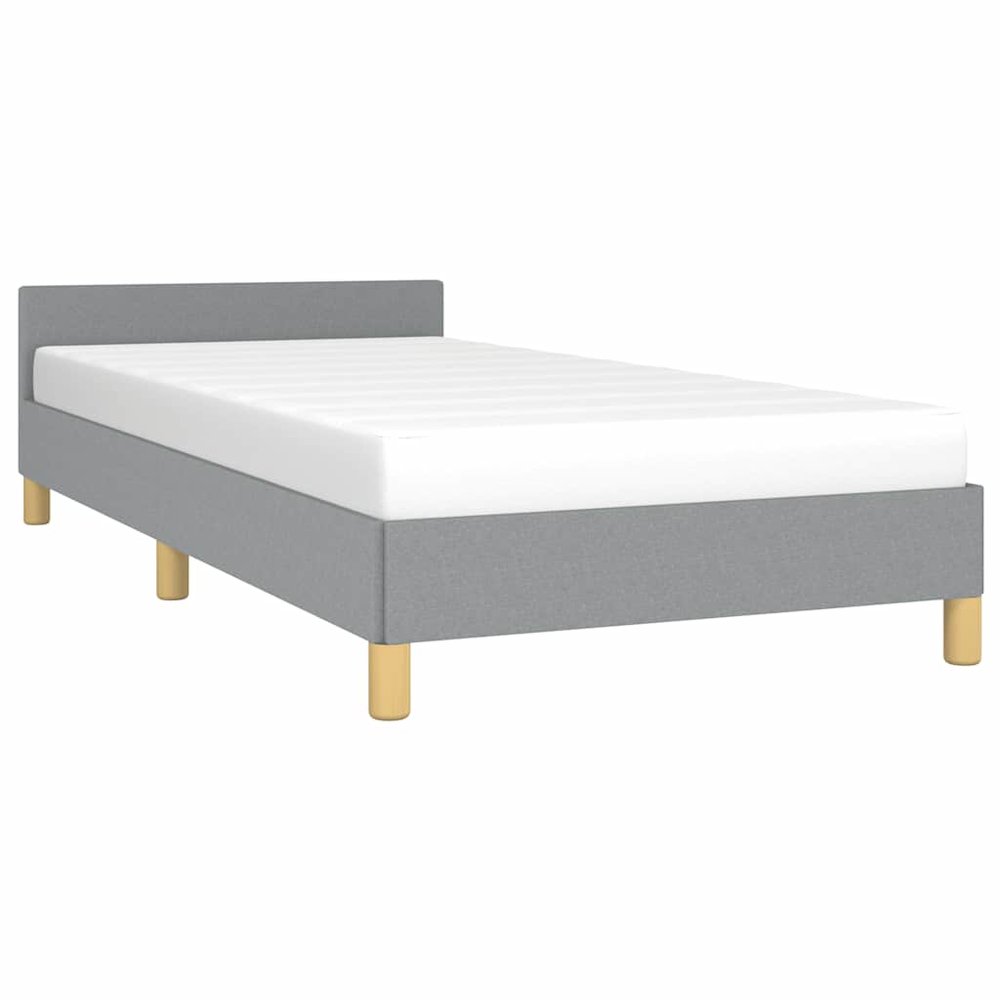 Bed Frame With Headboard Light grey. Picture 5