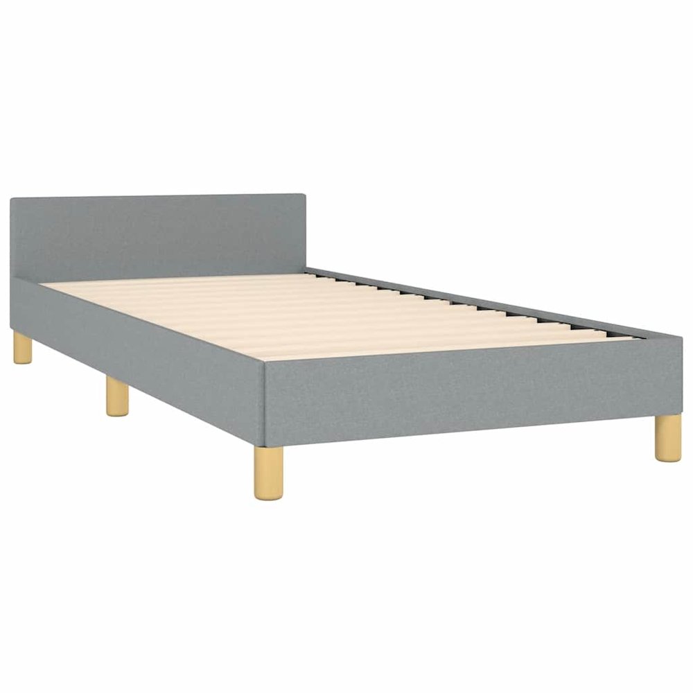 Bed Frame With Headboard Light grey. Picture 6