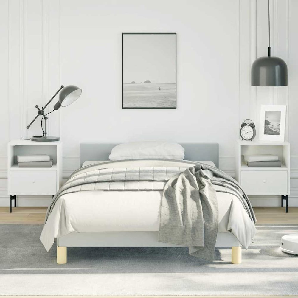 Bed Frame With Headboard Light grey. Picture 2