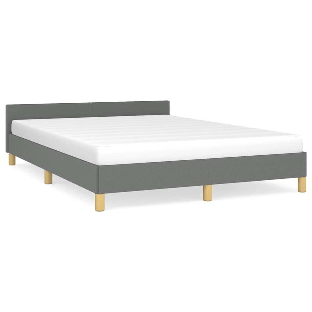 Bed Frame With Headboard Dark Gray. Picture 1