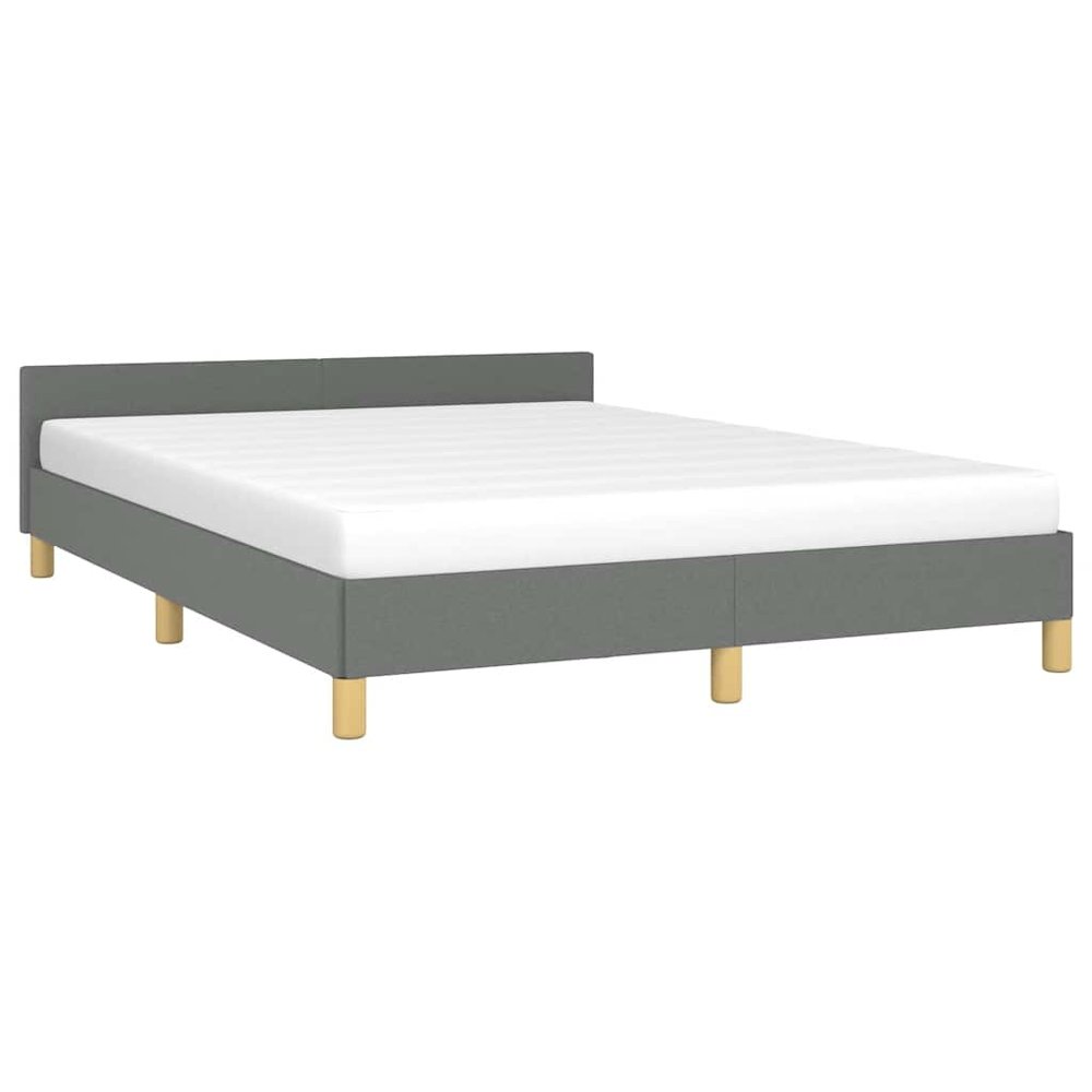 Bed Frame With Headboard Dark Gray. Picture 5