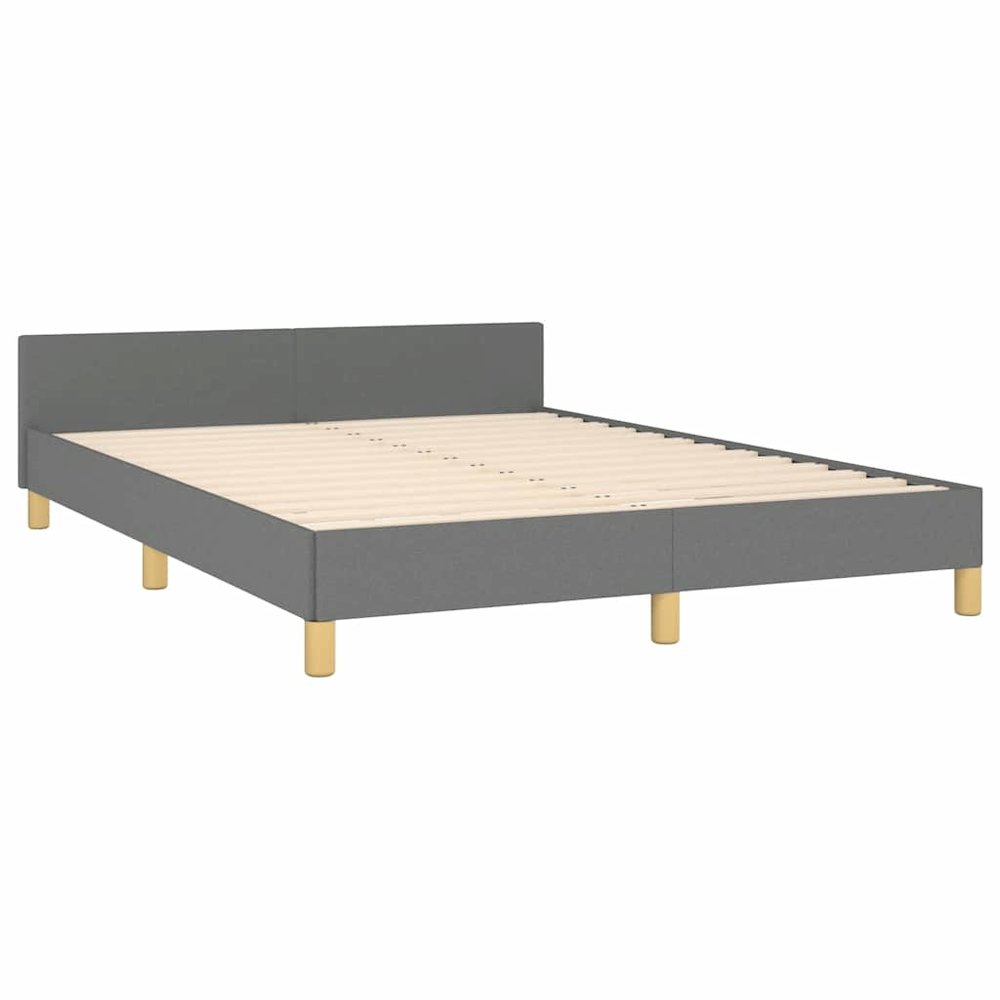 Bed Frame With Headboard Dark Gray. Picture 6