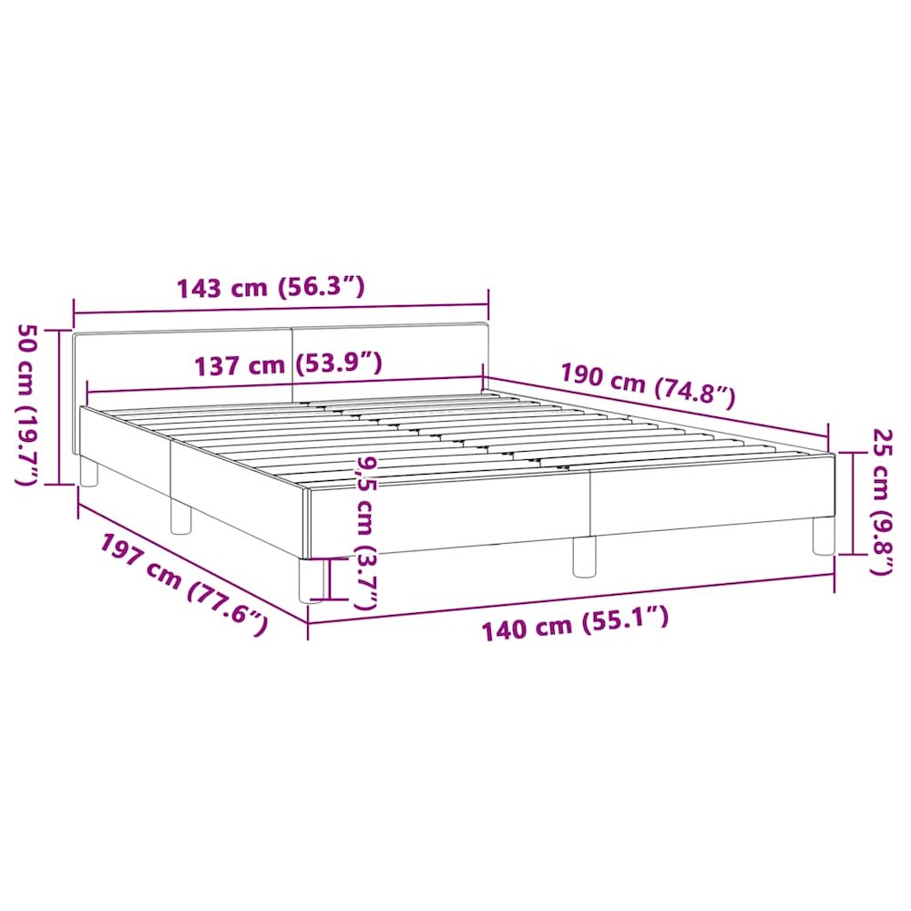 Bed Frame With Headboard Dark Gray. Picture 10