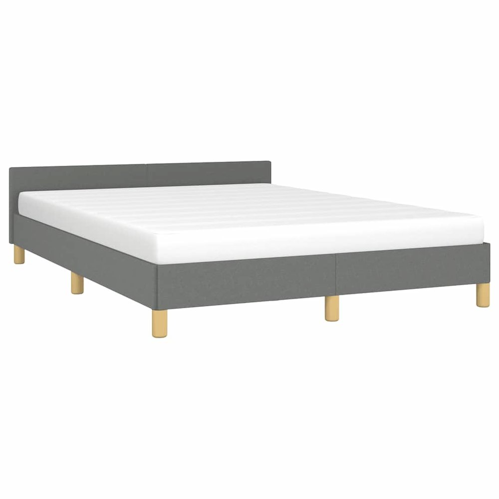 Bed Frame With Headboard Dark Grey. Picture 5