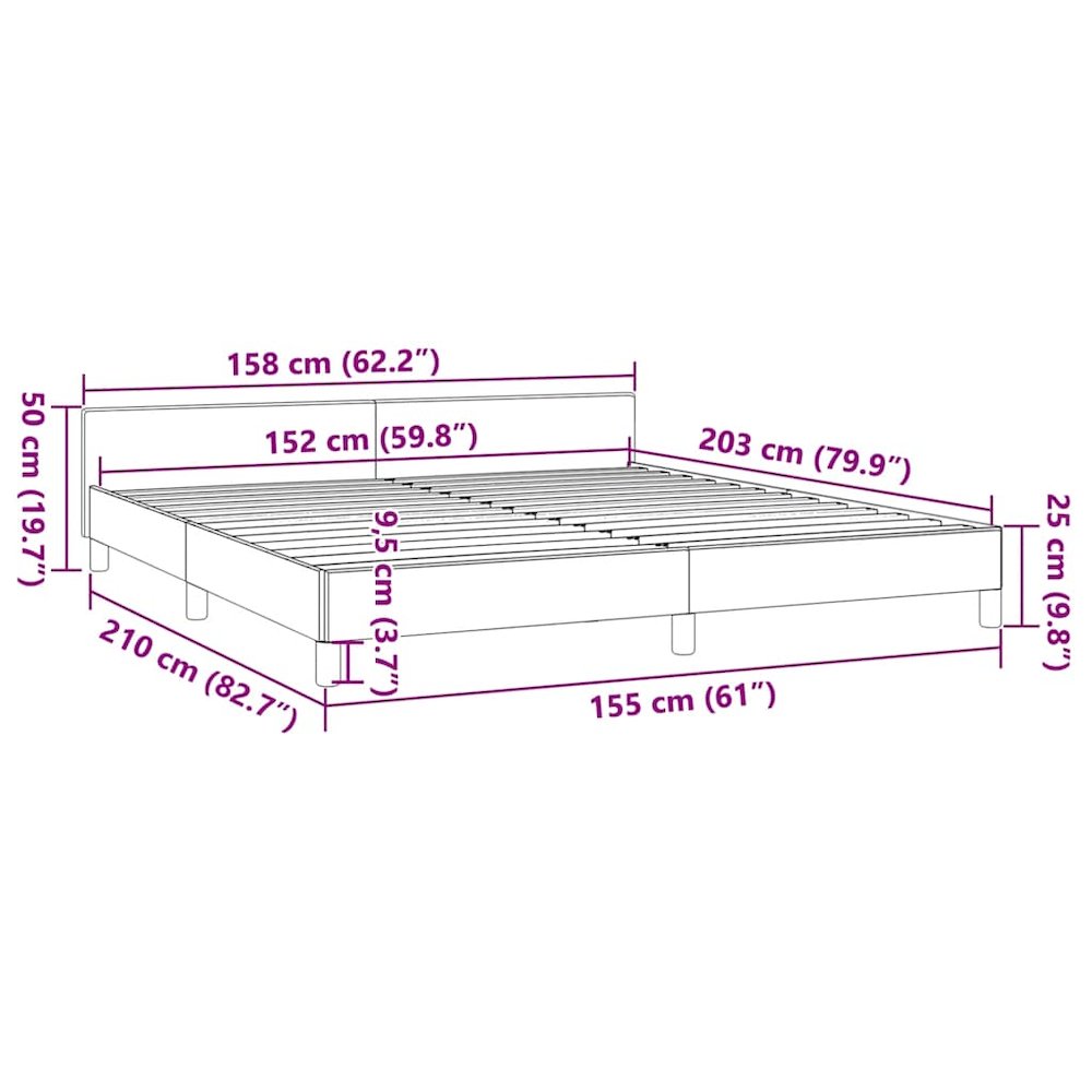Bed Frame With Headboard Dark Grey. Picture 10