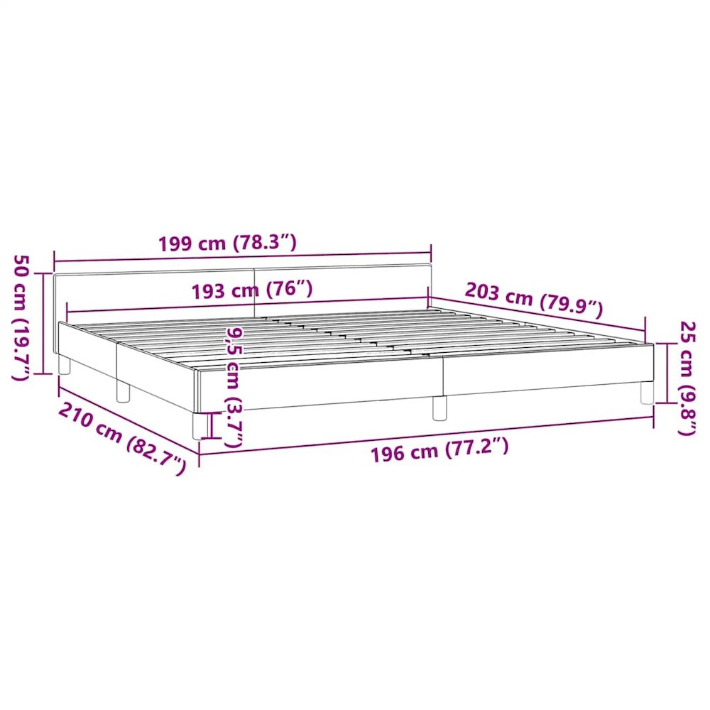Bed Frame without Mattress White King Faux Leather. Picture 11