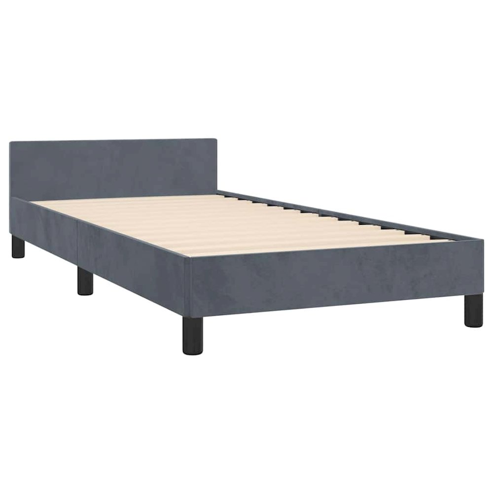 Bed Frame With Headboard Dark Grey. Picture 6