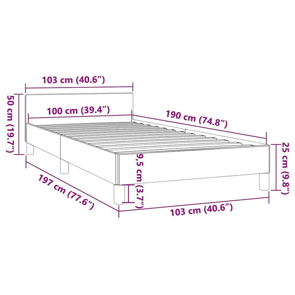 Bed Frame With Headboard Dark Grey. Picture 11
