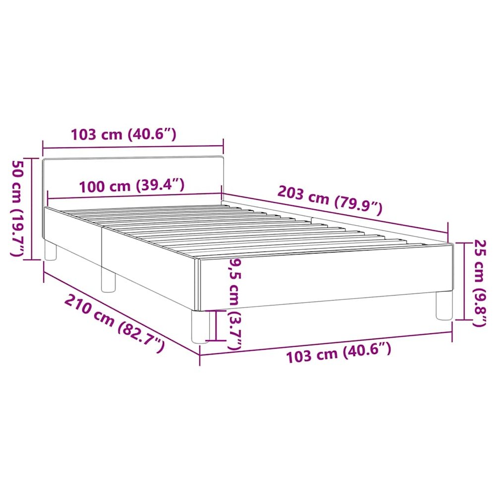 Bed Frame With Headboard Dark Grey Velvet, Plywood, Engineered Wood. Picture 11