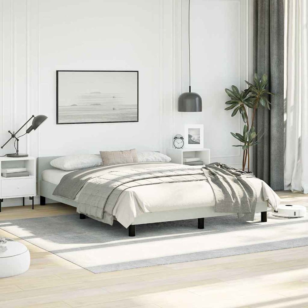 Bed Frame With Headboard Light Grey. Picture 3