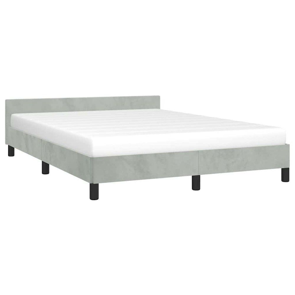 Bed Frame With Headboard Light Grey. Picture 5