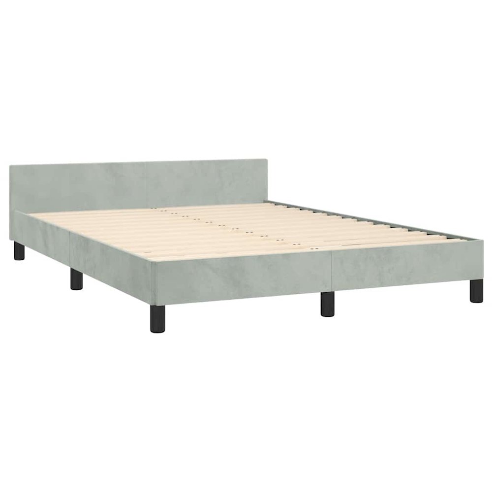 Bed Frame With Headboard Light Grey. Picture 6