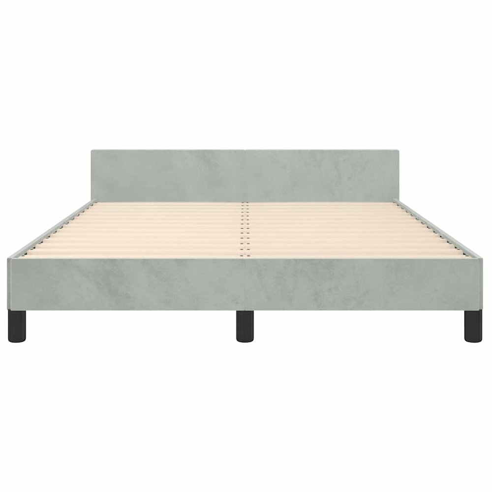 Bed Frame With Headboard Light Grey. Picture 7