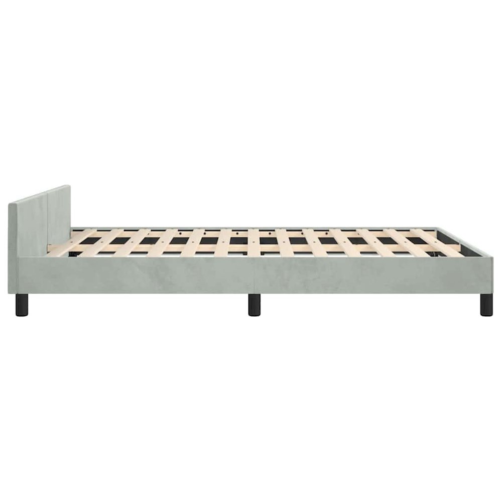 Bed Frame With Headboard Light Grey. Picture 8