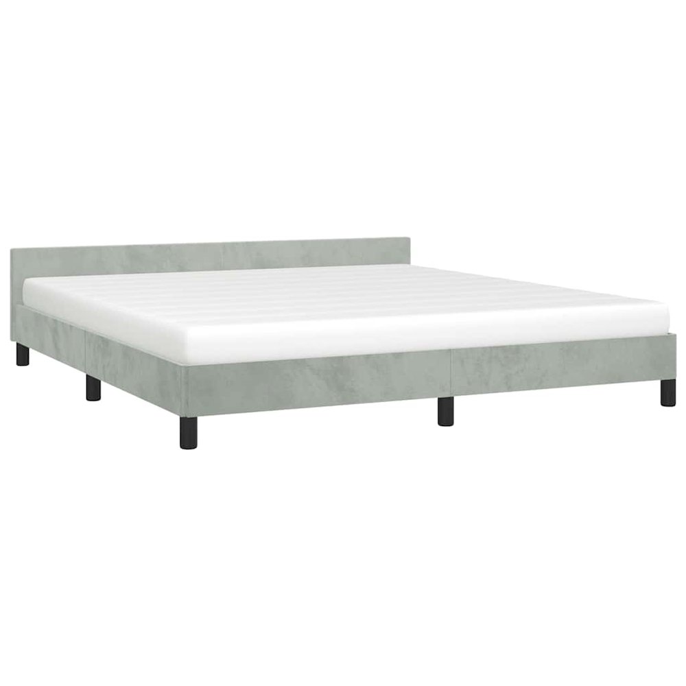 Bed Frame With Headboard Light grey. Picture 5