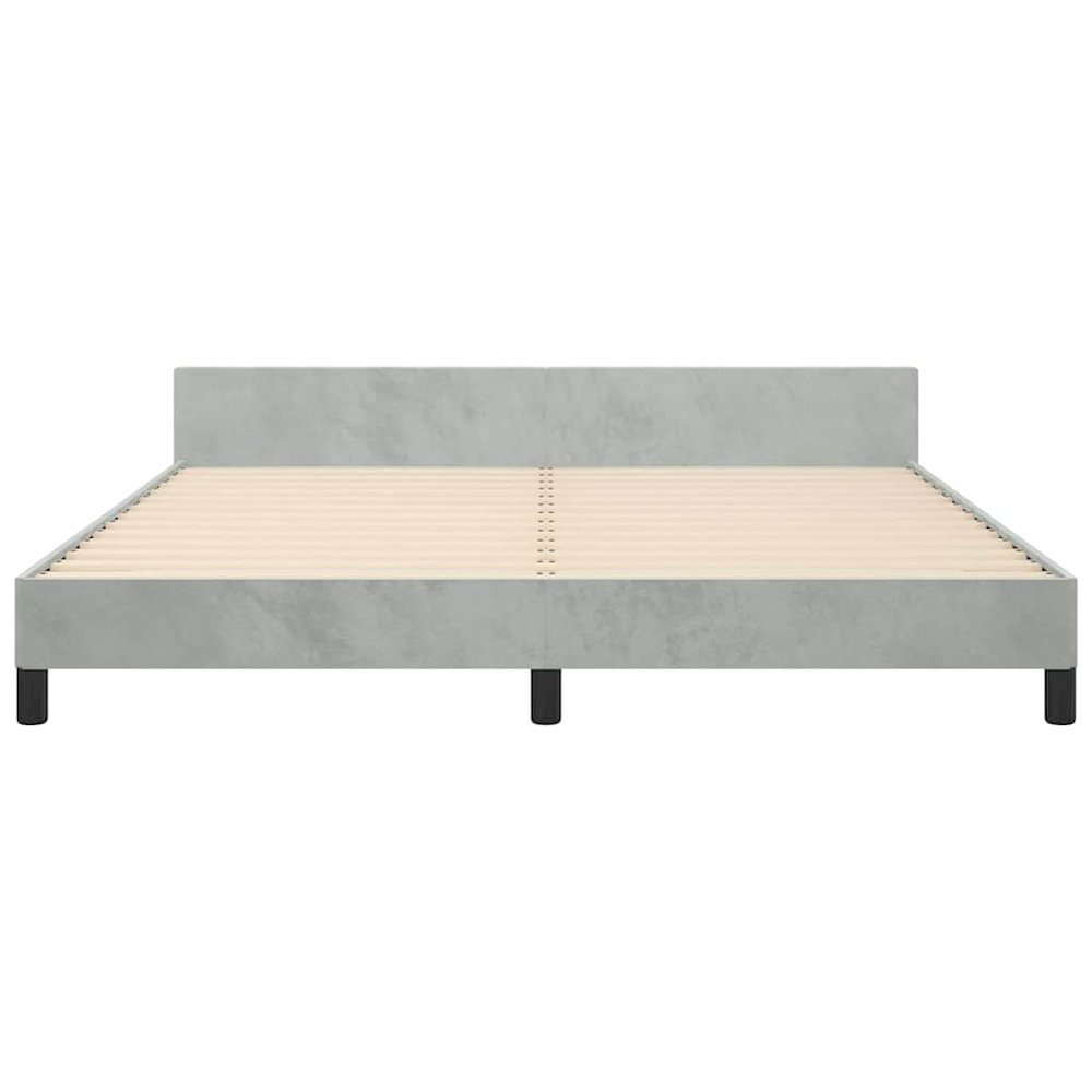 Bed Frame With Headboard Light grey. Picture 7