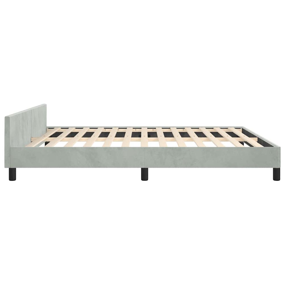 Bed Frame With Headboard Light grey. Picture 8