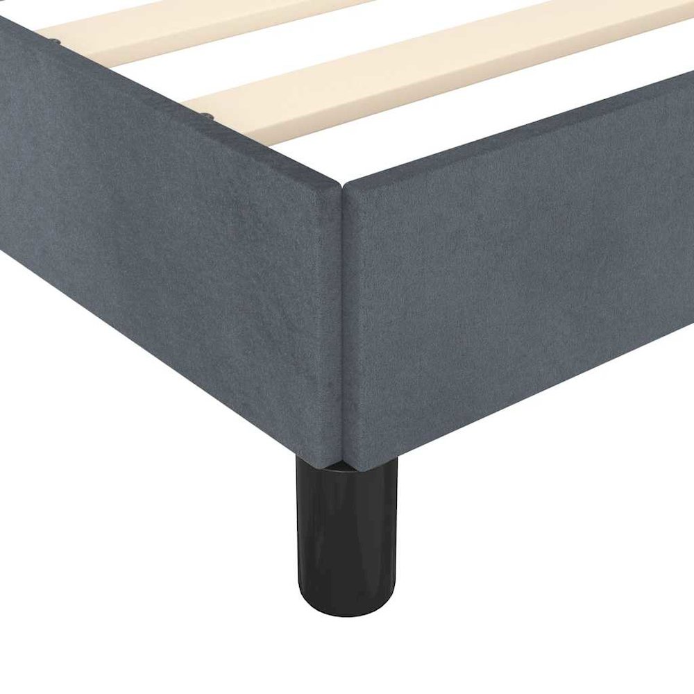 Bed Frame With Headboard Dark Grey Velvet Full Durable. Picture 9