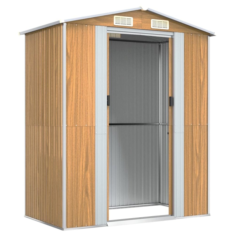Garden Shed Light brown Galvanized steel 75.6x42.5x87.8 in. Picture 6