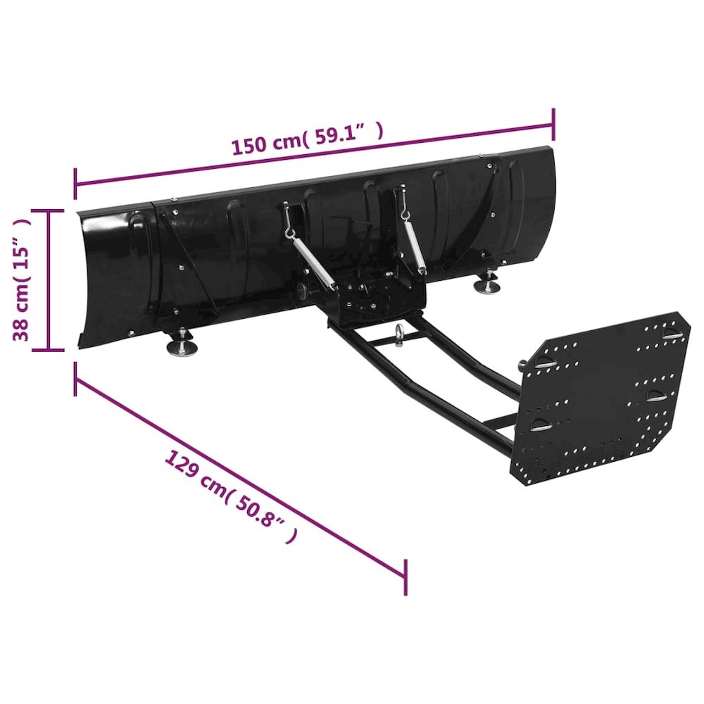 Snow Plow Black Powder-coated Steel 59.1 x 15.0 in. Picture 10