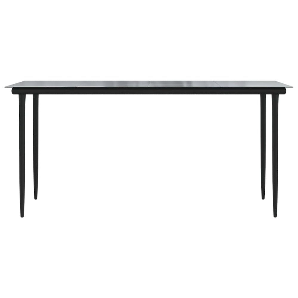 Dining Table Black Powder-coated steel Large Durable. Picture 3