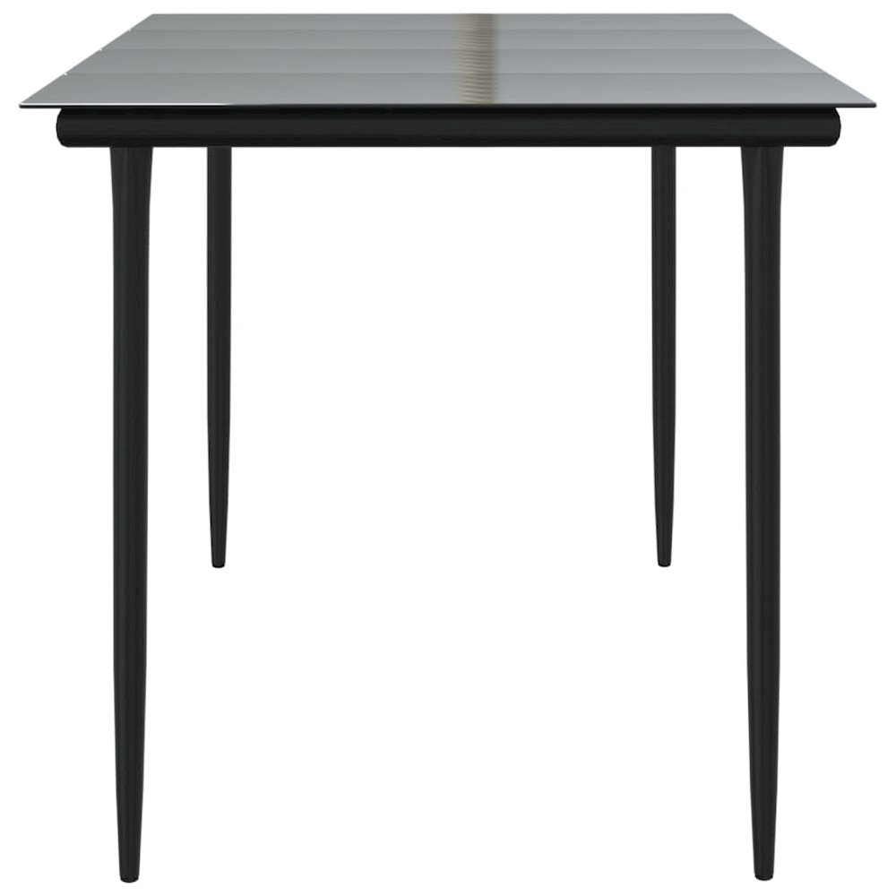 Dining Table Black Powder-coated steel Large Durable. Picture 4