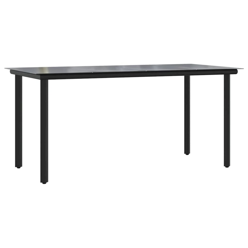 Dining Table Black Powder-coated steel, tempered glass. Picture 2
