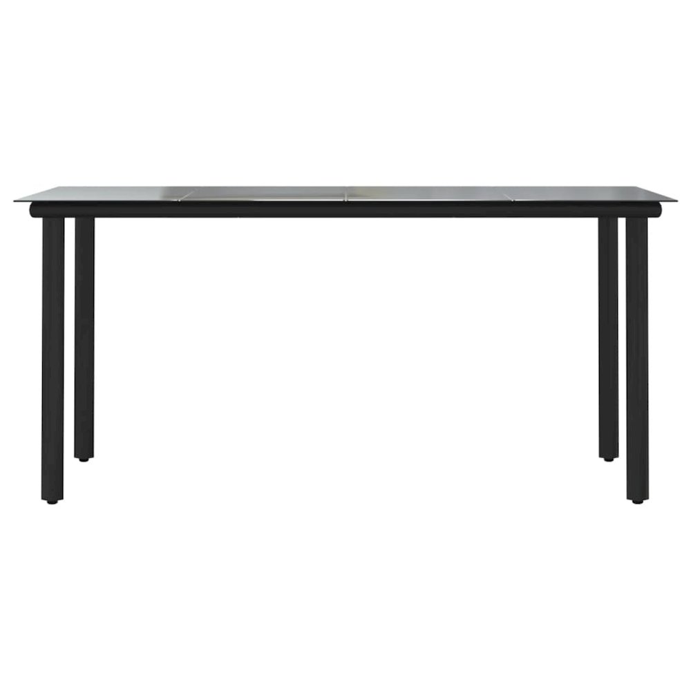 Dining Table Black Powder-coated steel, tempered glass. Picture 3