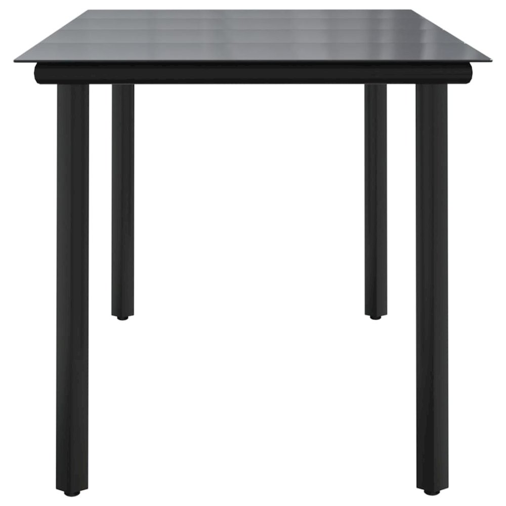 Dining Table Black Powder-coated steel, tempered glass. Picture 4