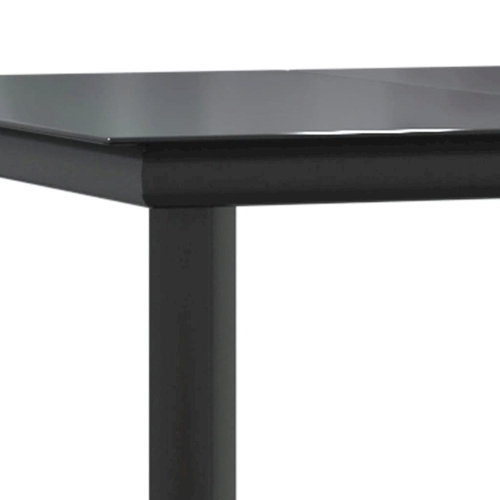Dining Table Black Powder-coated steel, tempered glass. Picture 6