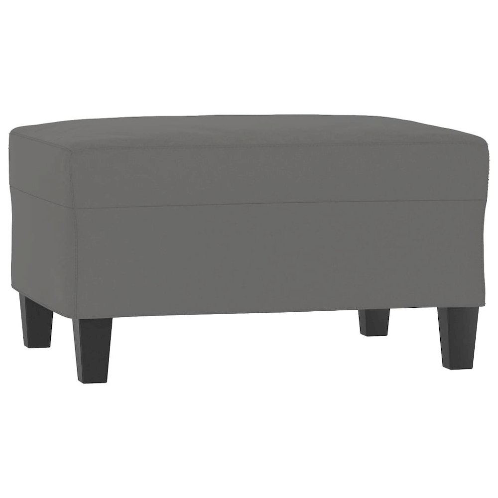 Footstool Dark grey Microfiber fabric 27.6x21.7x16.1 in Durable. Picture 2