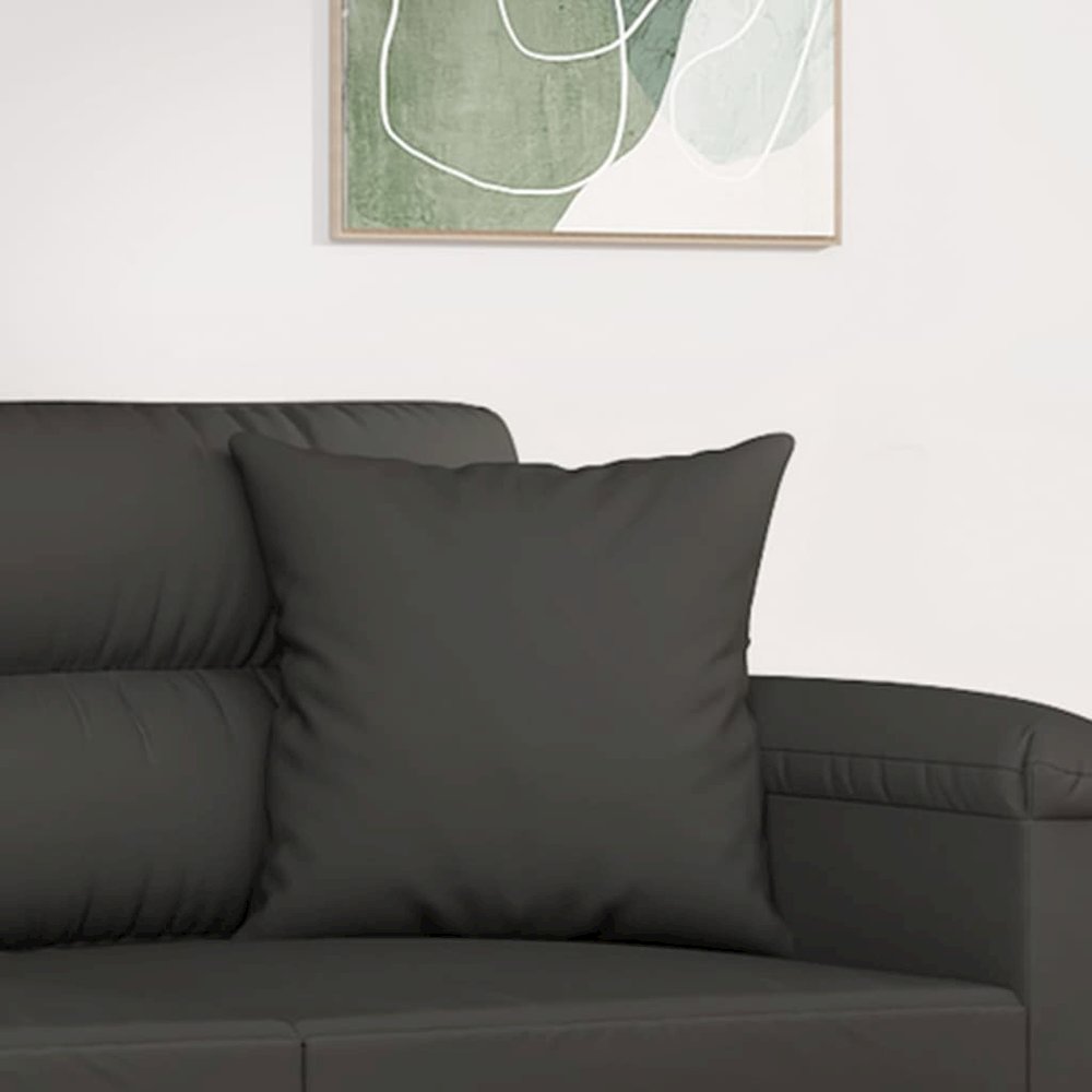 Throw Pillow Dark grey Microfibre fabric (100% polyester). Picture 5