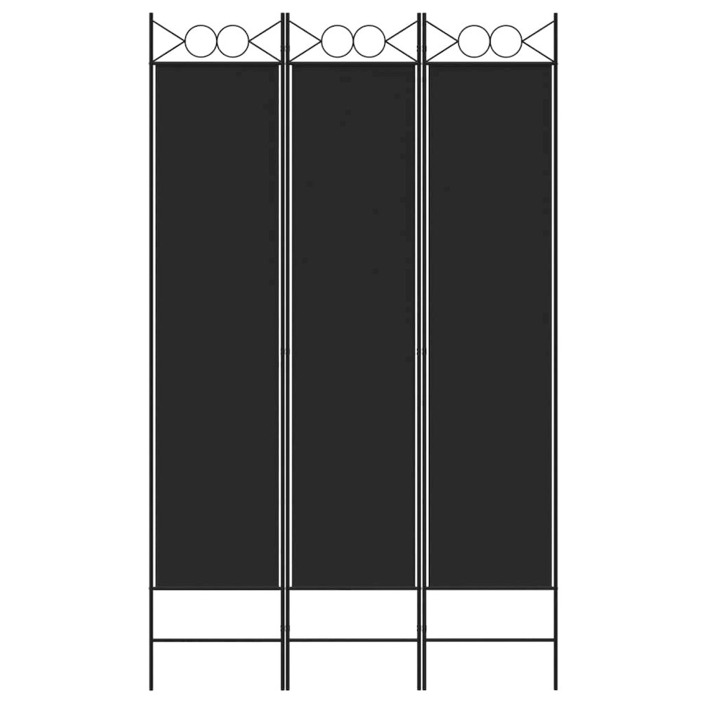 3-Panel Room Divider Black 47.2"x78.7" Fabric. Picture 3