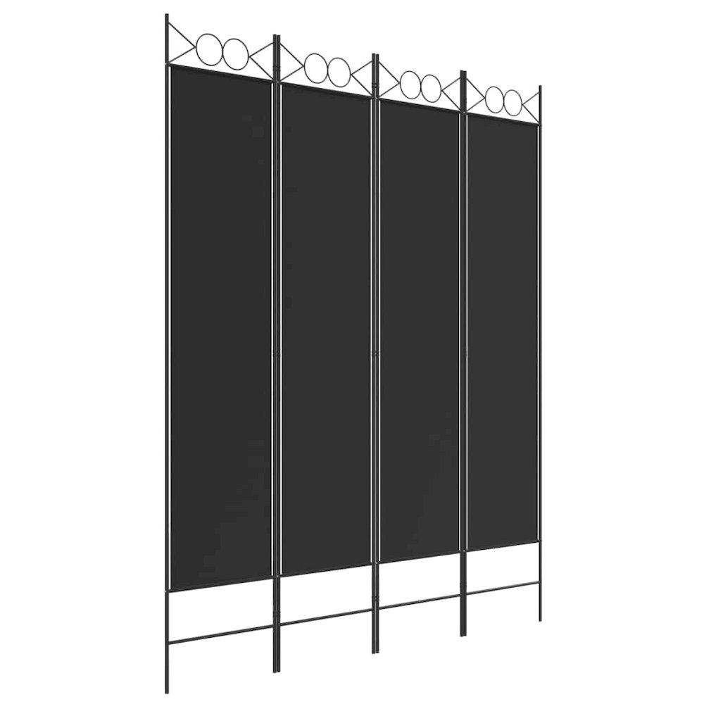 4-Panel Room Divider Black 63"x78.7" Fabric. Picture 2