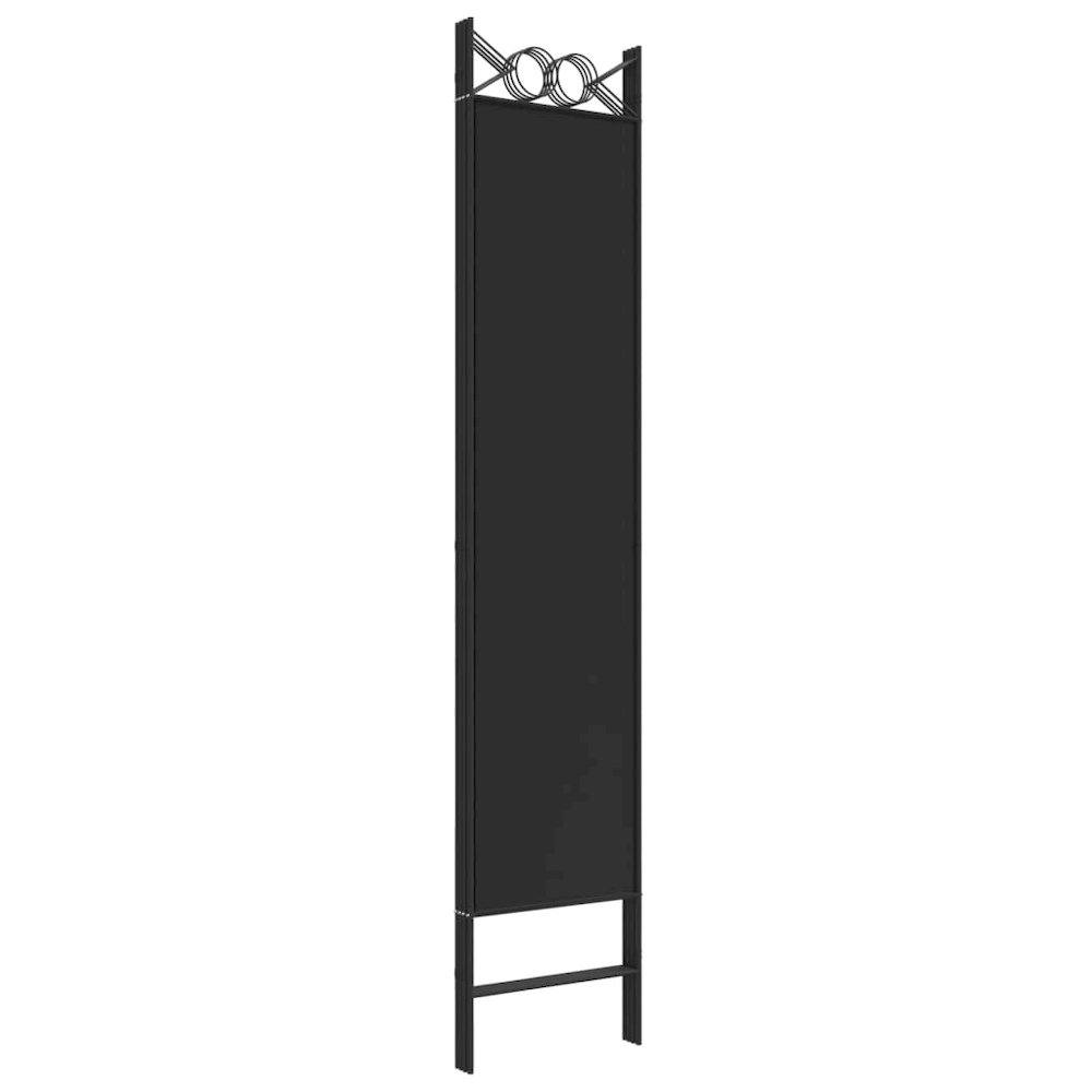 4-Panel Room Divider Black 63"x78.7" Fabric. Picture 6