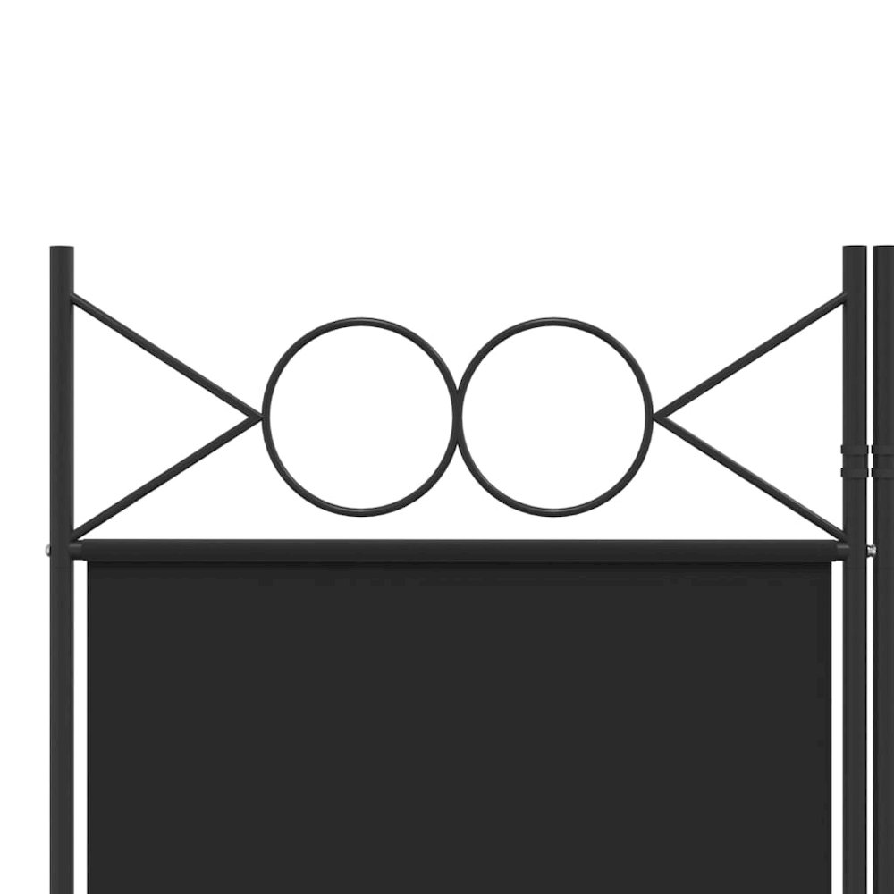 4-Panel Room Divider Black 63"x78.7" Fabric. Picture 7