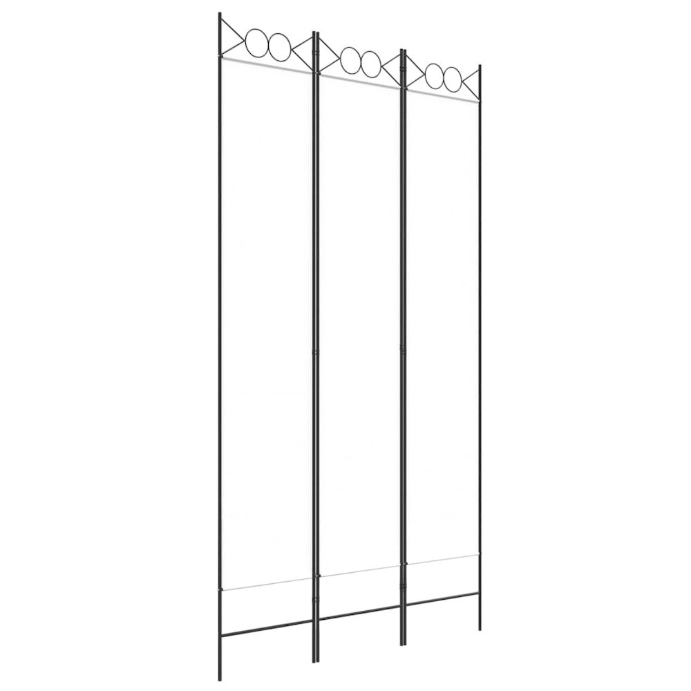 3-Panel Room Divider White 47.2"x86.6" Fabric. Picture 2