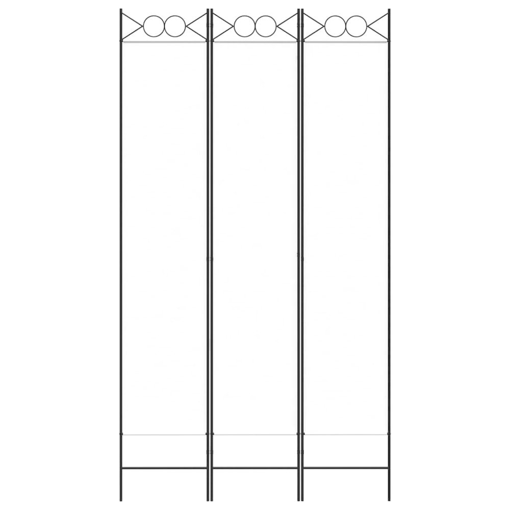 3-Panel Room Divider White 47.2"x86.6" Fabric. Picture 3