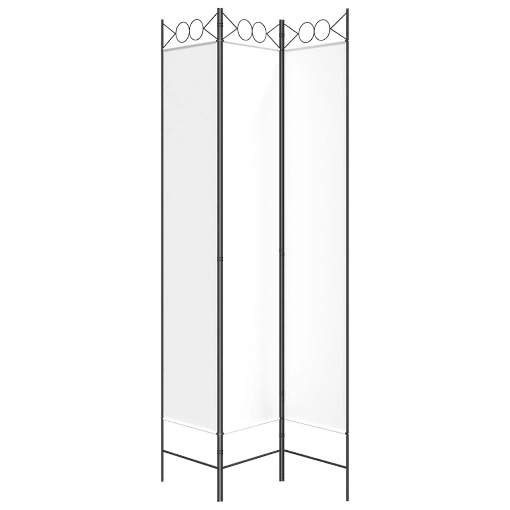 3-Panel Room Divider White 47.2"x86.6" Fabric. Picture 4