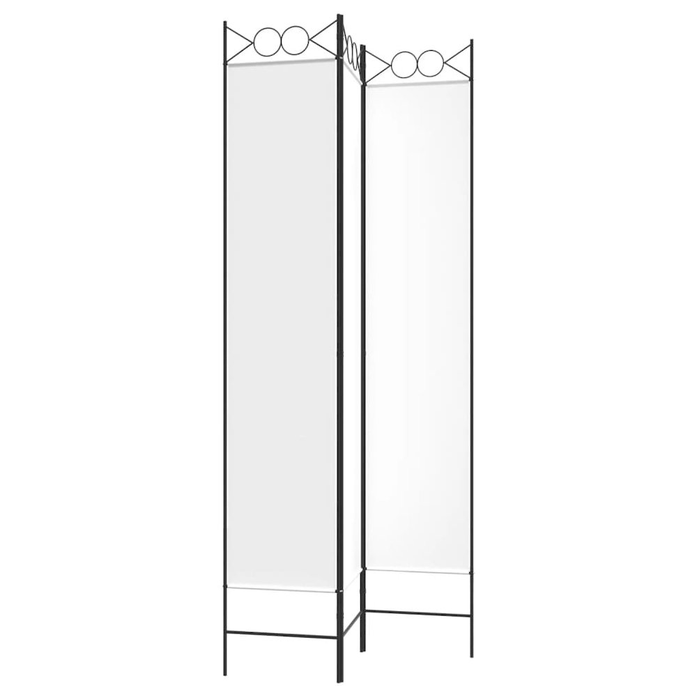 3-Panel Room Divider White 47.2"x86.6" Fabric. Picture 5