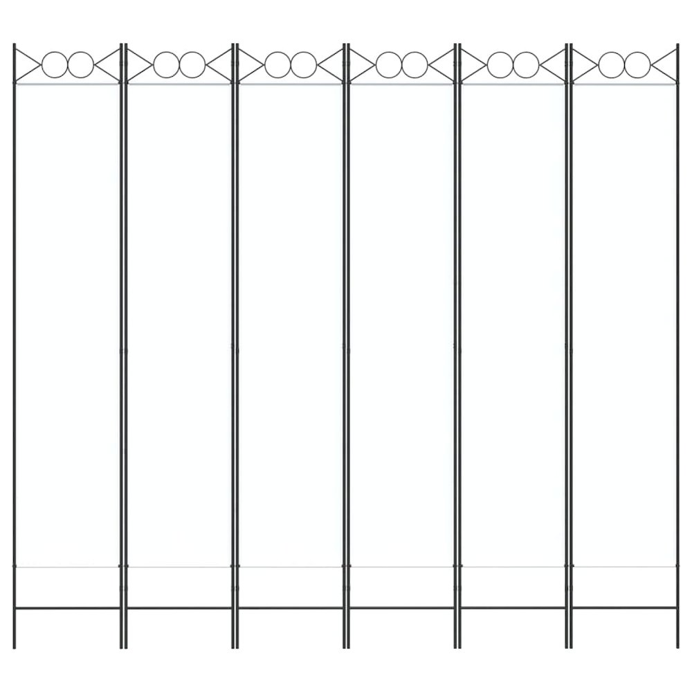 6-Panel Room Divider White 94.5"x86.6" Fabric. Picture 3