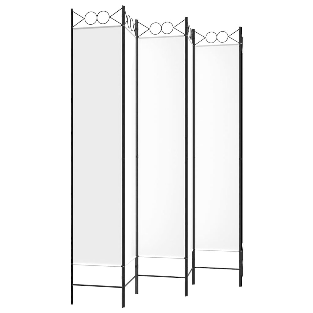 6-Panel Room Divider White 94.5"x86.6" Fabric. Picture 5