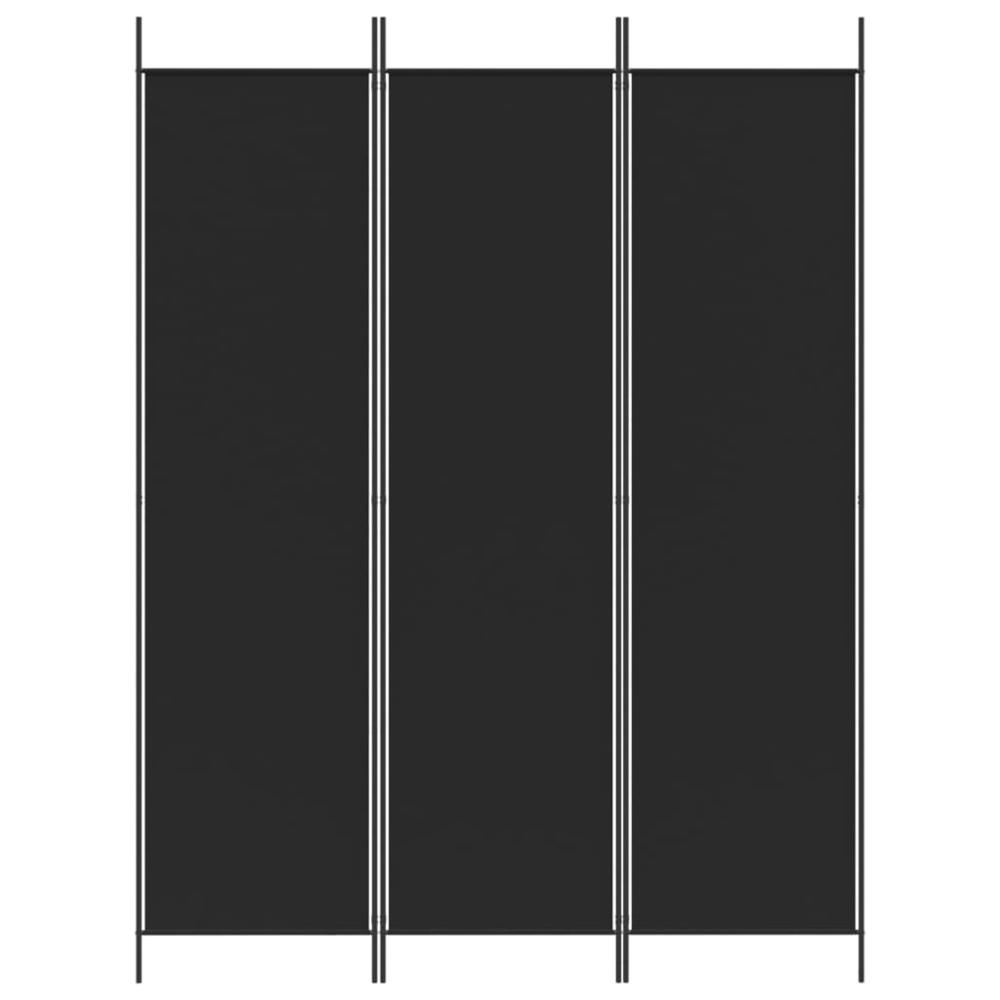 3-Panel Room Divider Black 59.1"x78.7" Fabric. Picture 2