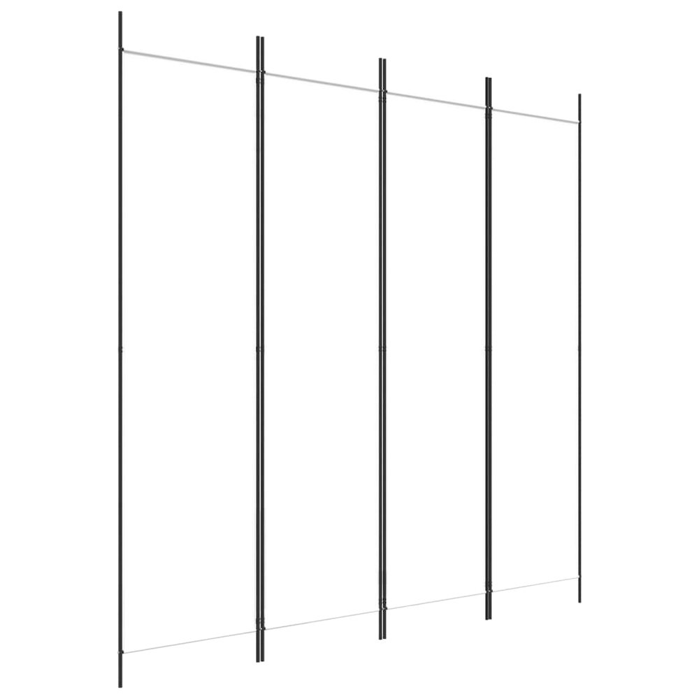 4-Panel Room Divider White 78.7"x78.7" Fabric. Picture 2