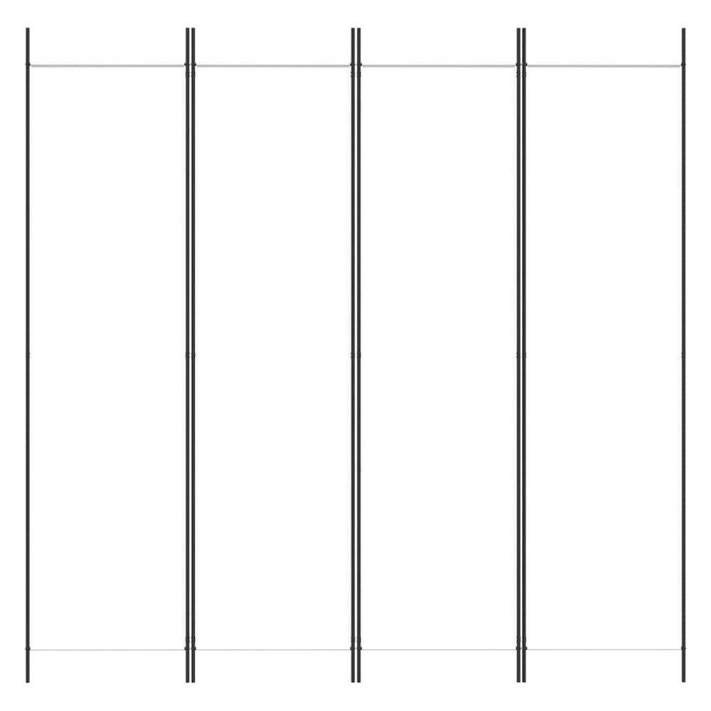 4-Panel Room Divider White 78.7"x78.7" Fabric. Picture 3