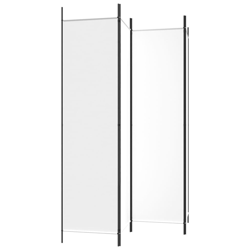 4-Panel Room Divider White 78.7"x78.7" Fabric. Picture 5