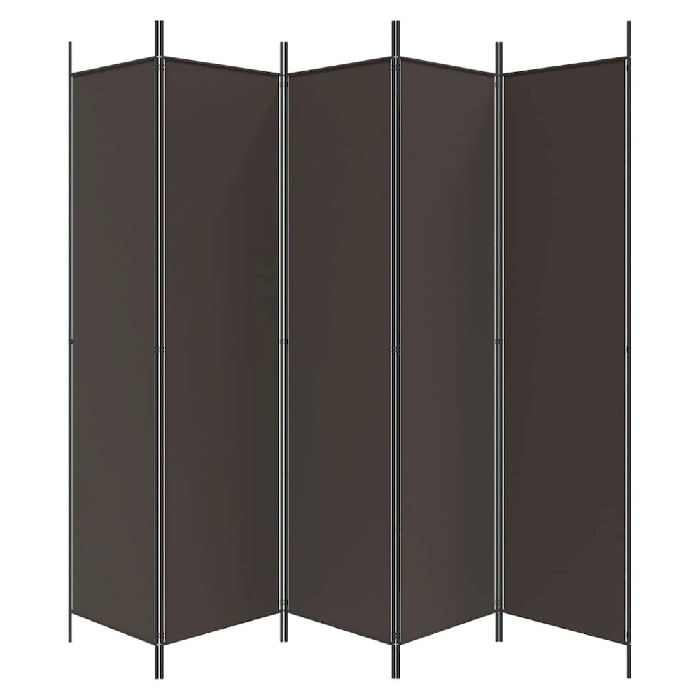 5-Panel Room Divider Brown 98.4"x78.7" Fabric. Picture 4