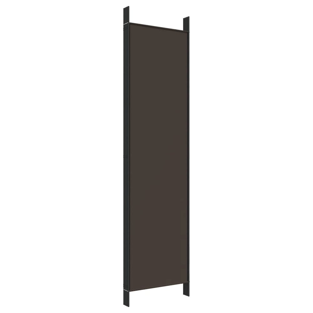 5-Panel Room Divider Brown 98.4"x78.7" Fabric. Picture 6